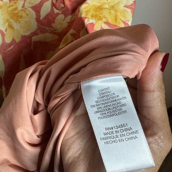 WAYF Floral Ruffle Mini Dress Pink Yellow Roses Size S NWOT - Picture 5 of 5